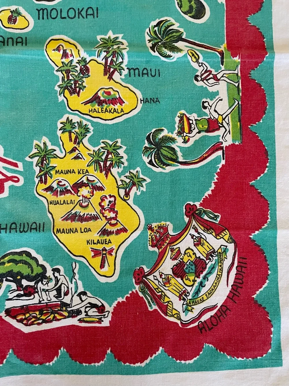 Vintage Hawaiian Island Tablecloth